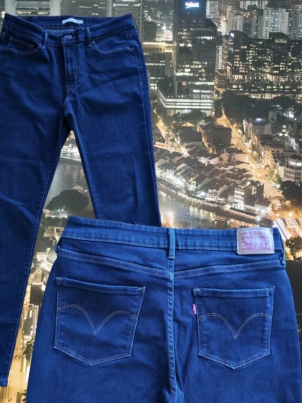 Levi Stauss Dark Wash Mid-Rise Skinny Womens Size 12 (28x30) Denim Stretch Jeans